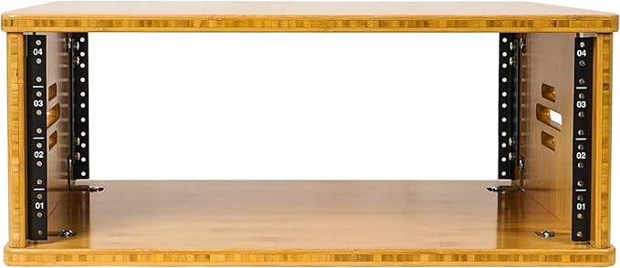 Sound Town DIY 4U Solid Bamboo Studio Rack w/ 14.2" Depth, Ventilation