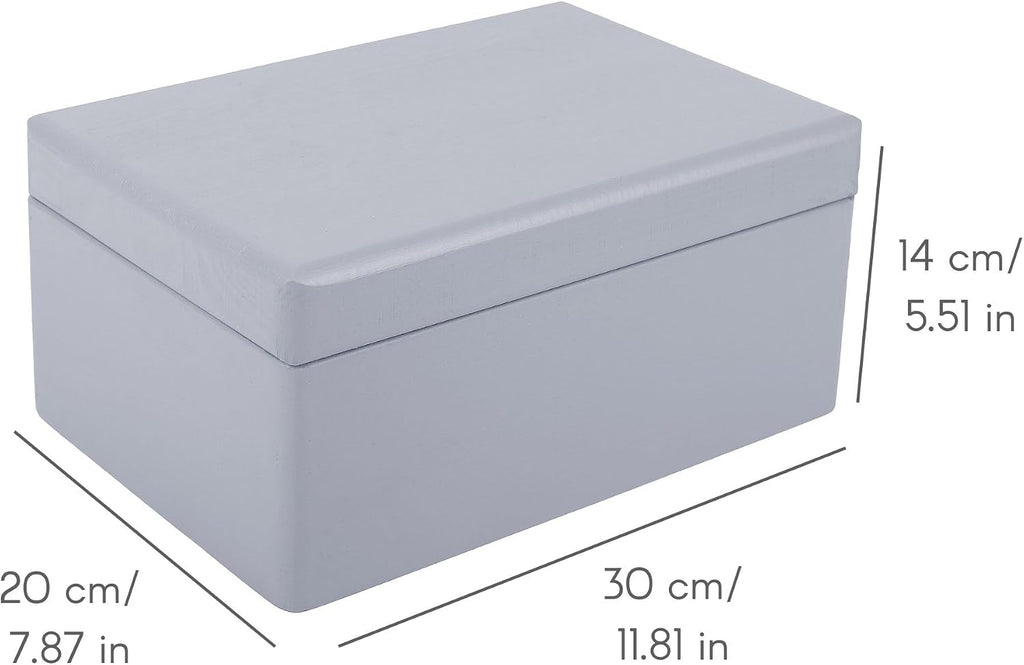 creative deco large gray wooden box storage with, close-up detail