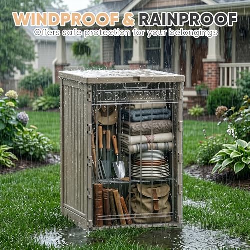 EasyUp 56 Gal Waterproof Outdoor Storage Box UV Resistant Deck Box
