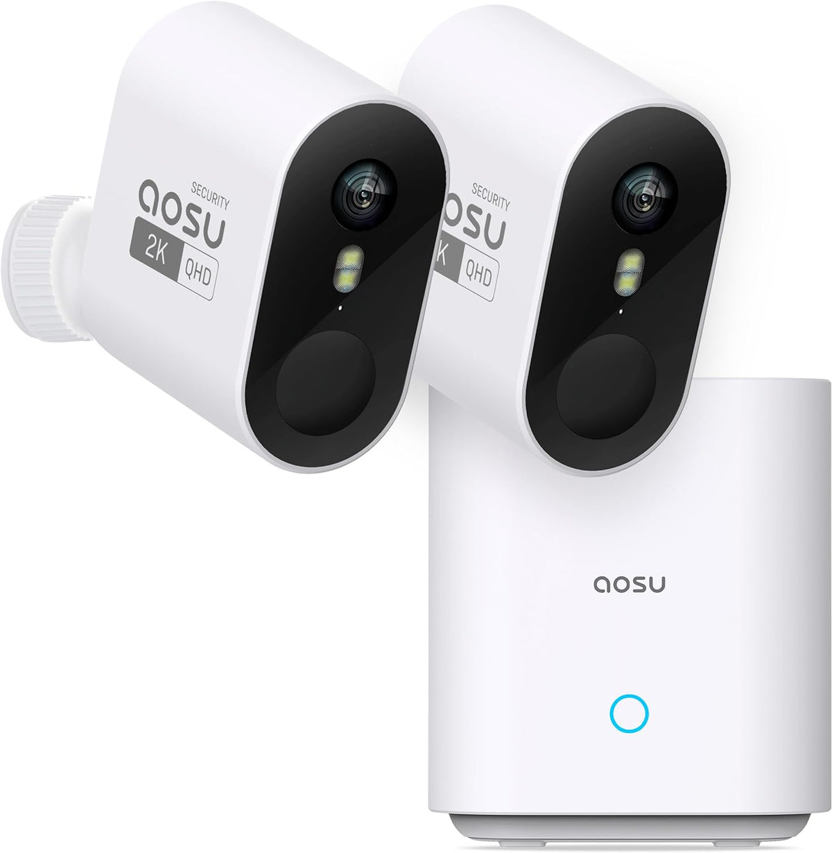 aosu 2K QHD Battery Security Cameras Wireless Outdoor System, 2-Cam-Kit