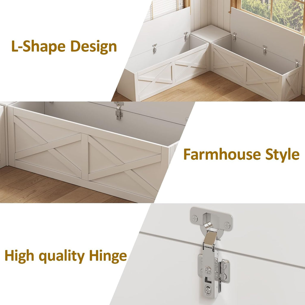 breakfast nook bench, l shaped storage bench with, side view