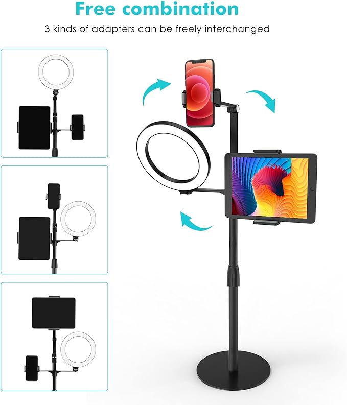 viozon 3-in-1 Selfie Desktop Live Stand, Height Adjustable/Overhead, Compatible