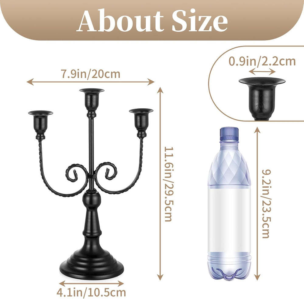 Sziqiqi Halloween Candelabra Candle Holder: 3 Arms Black Candelabra