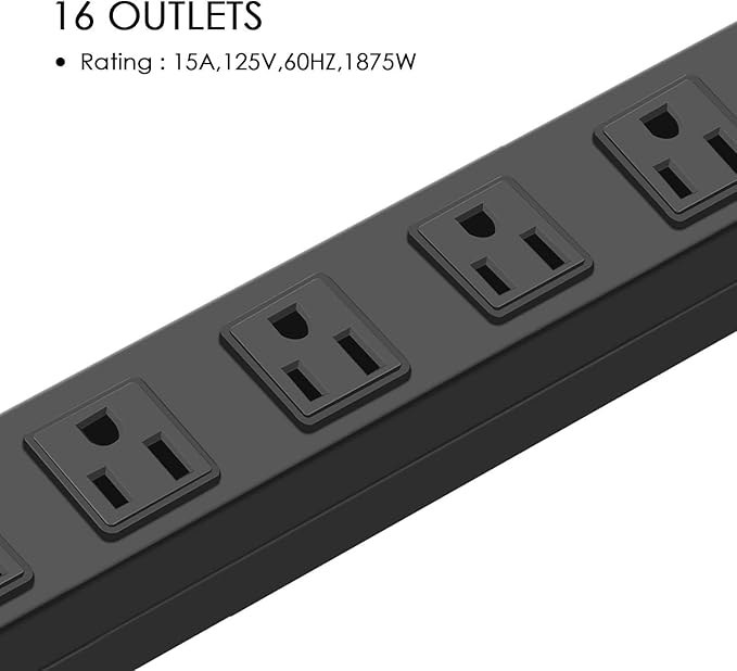 Metal Wall Mount Power Strip, Mountable Power Outlet, Aluminum Alloy Mount
