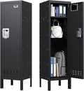 Xyvaly 72" 6 Door 16-Gauge Steel Employee Lockers, Lockable Gym Storage Cabinet (Black, 1 Door - 54" H)