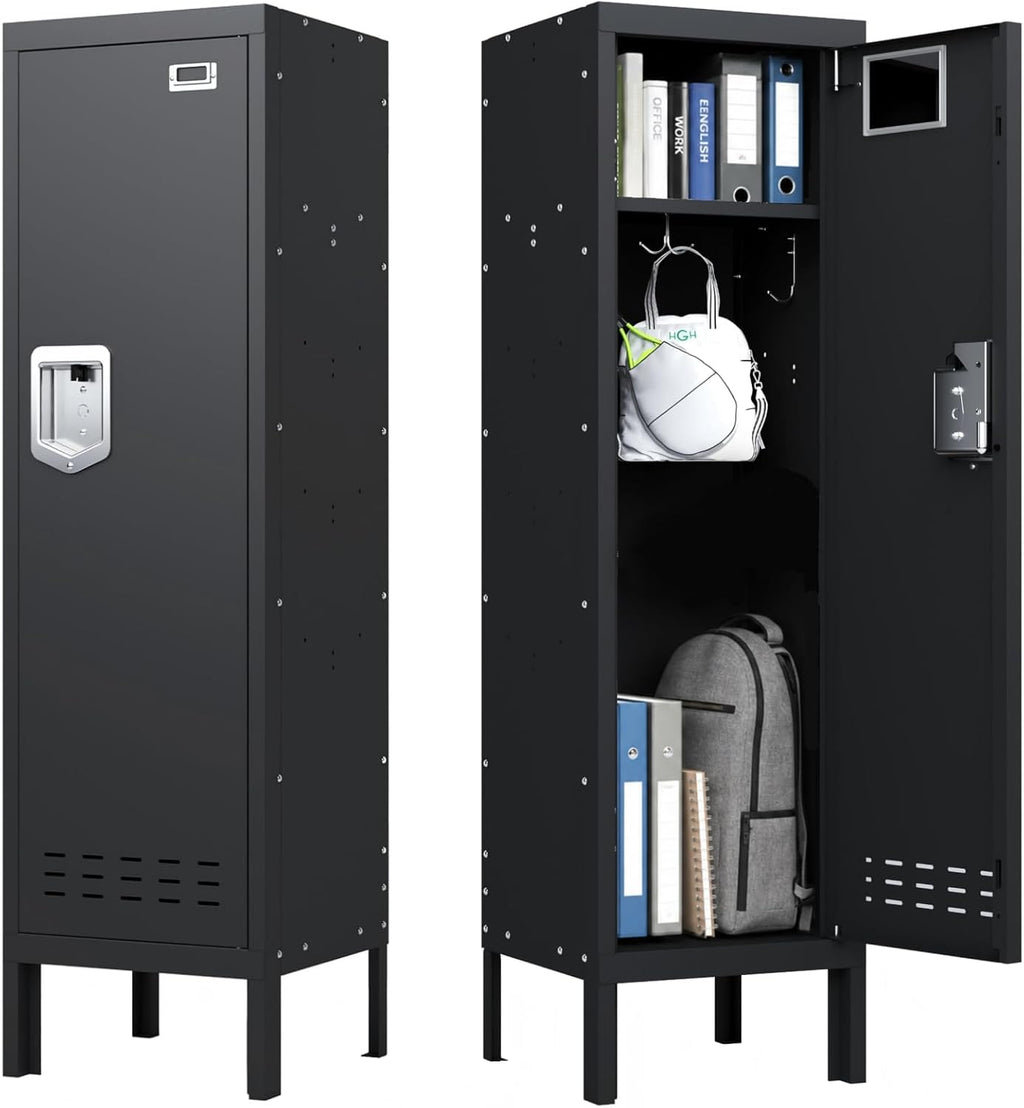 xyvaly 72" 6 door 16-gauge steel employee lockers shown in use