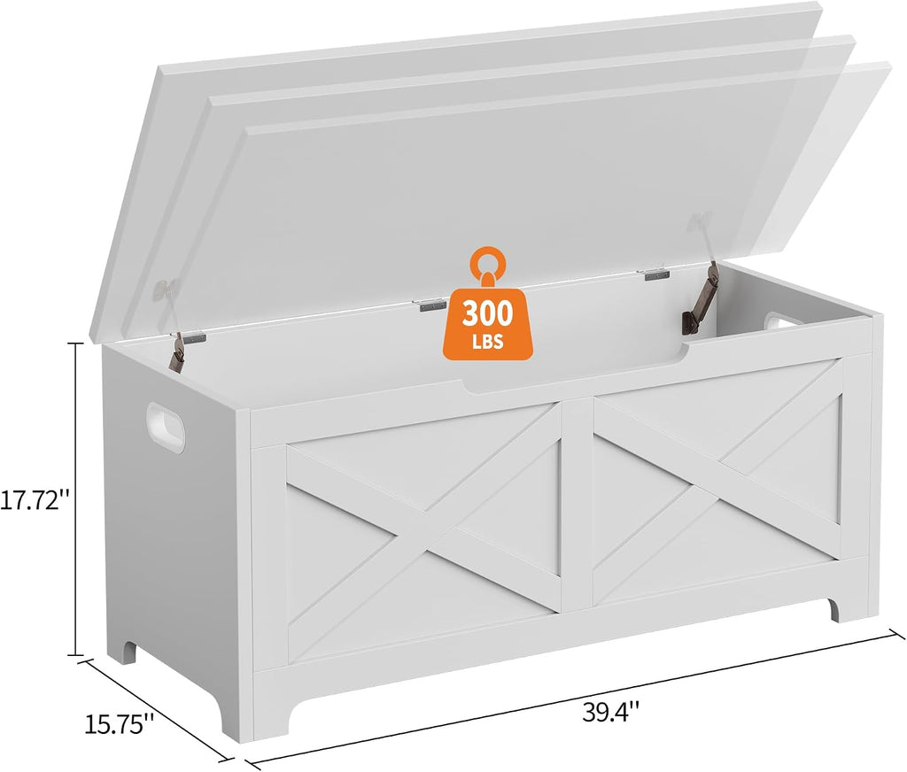 gaomon 39.4" storage chest, storage bench with safety, close-up detail