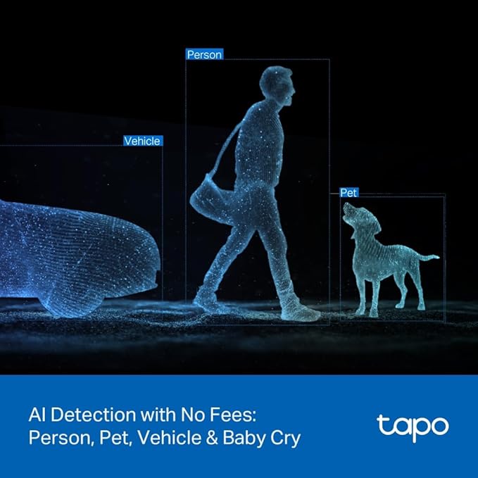 Tapo 2K 3MP Indoor/Outdoor Dual Lens Pan/Tilt Security Camera – 125° Wide-Angle