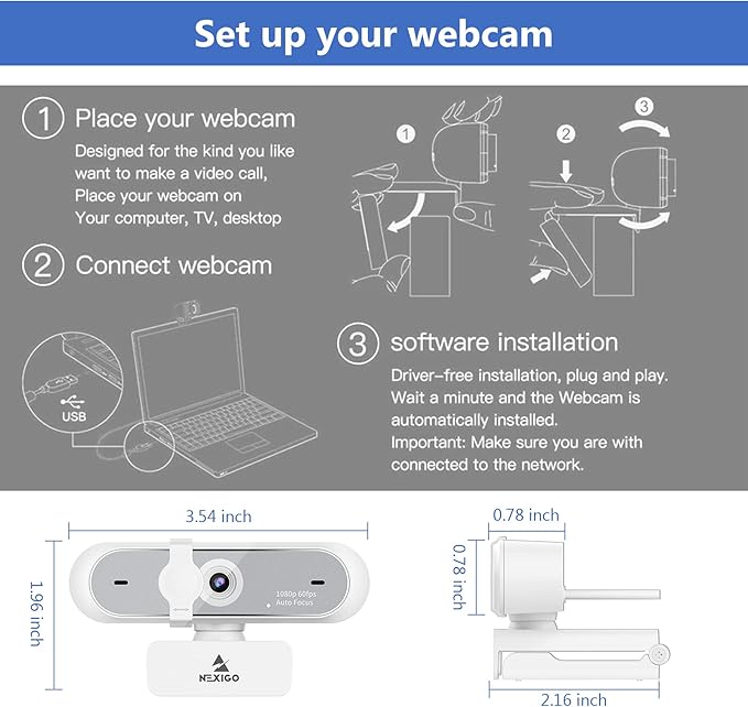 NexiGo N660P 1080P 60FPS Webcam
