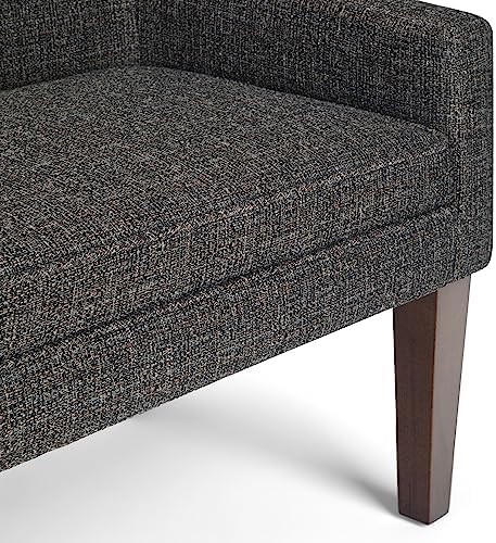 SIMPLIHOME Parris 50" Wide Solid Wood Legs Storage Bench in Ebony