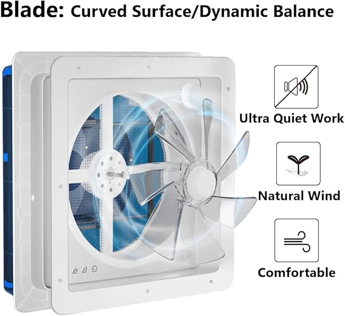 2012 Air Max 14" Vent RV Roof Vent Reversible Exhuast Fan, Ultra Low Sound RV