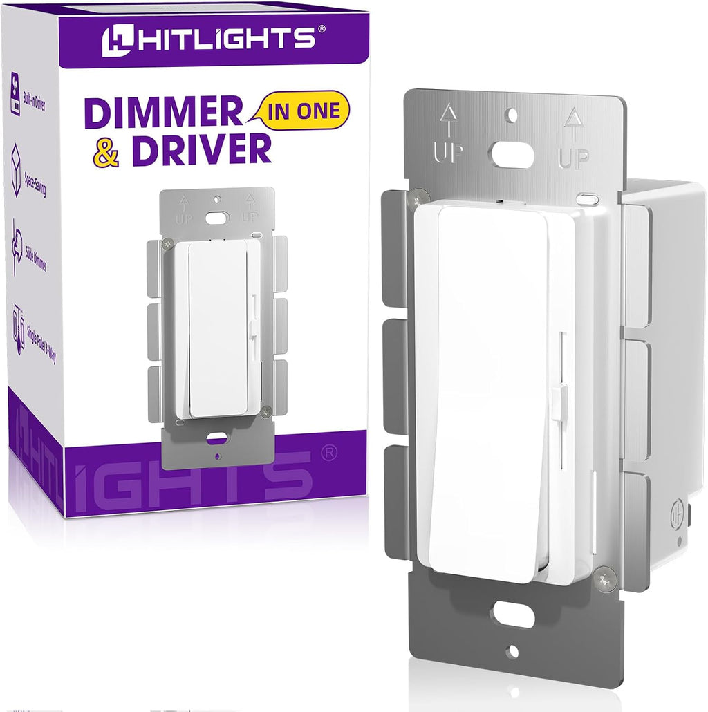 HitLights LED Driver and Dimmer Switch in One 60W, 120V AC to 12V DC, Compatible
