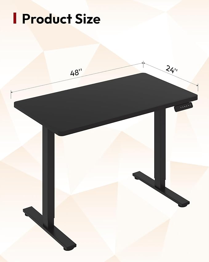 SANODESK Electric Standing Desk 48 x 24 Inches Whole-Piece Desktop Height