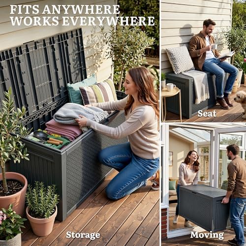 YITAHOME 95 Gallon Large Outdoor Deck Box