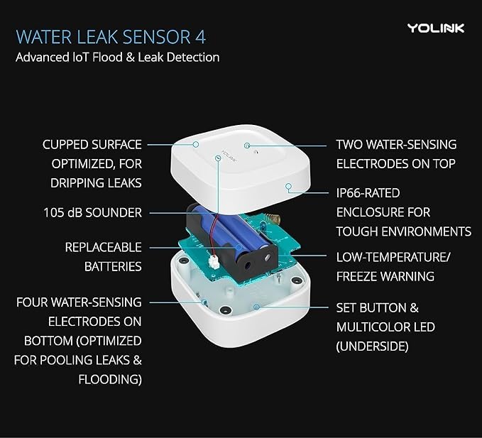 YoLink Smart Home Starter Kit: SpeakerHub & Water Leak Sensor 4