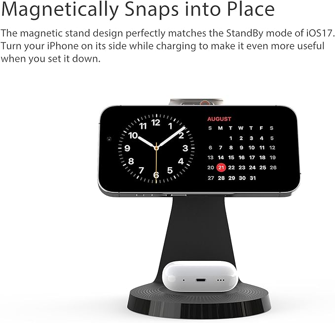 3 in 1 Charging Station for Apple Devices, Mag-Safe Charger Stand Fast Charging