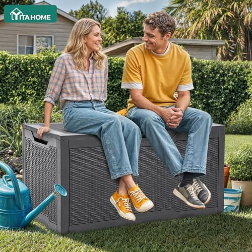YITAHOME 100 Gallon Resin Deck Box