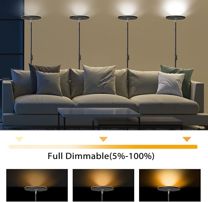 JOOFO Floor Lamp, 30W/2400LM Sky LED Modern Torchiere 3 Color Temperatures