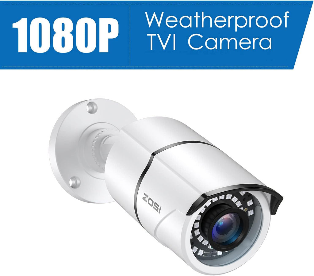 zosi 4 pack 2mp 1080p hd-tvi security camera shown in use