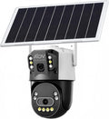 JideTech Solar AOV Dual Lens PTZ Security Camera, 6MP(3MP+3MP) Outdoor WiFi Camera, 8W Solar Panel & 16000mAh Battery, Full Color Night Vision, AI Detection