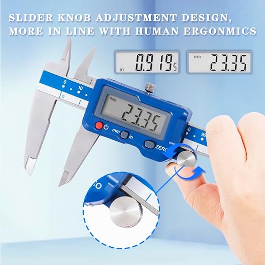 Dasqua 8”/200mm Digital Caliper, Stainless Steel Precision Measuring Tool