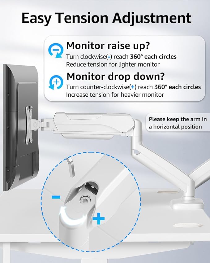 MOUNTUP Dual Monitor Stand for Desk, Monitor Arms for 2 Monitors Max 32 Inches