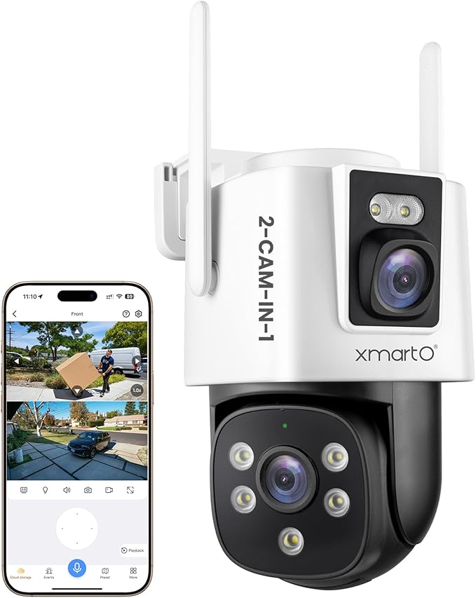 xmartO 6MP 2-in-1 WiFi 6 Home Security Camera