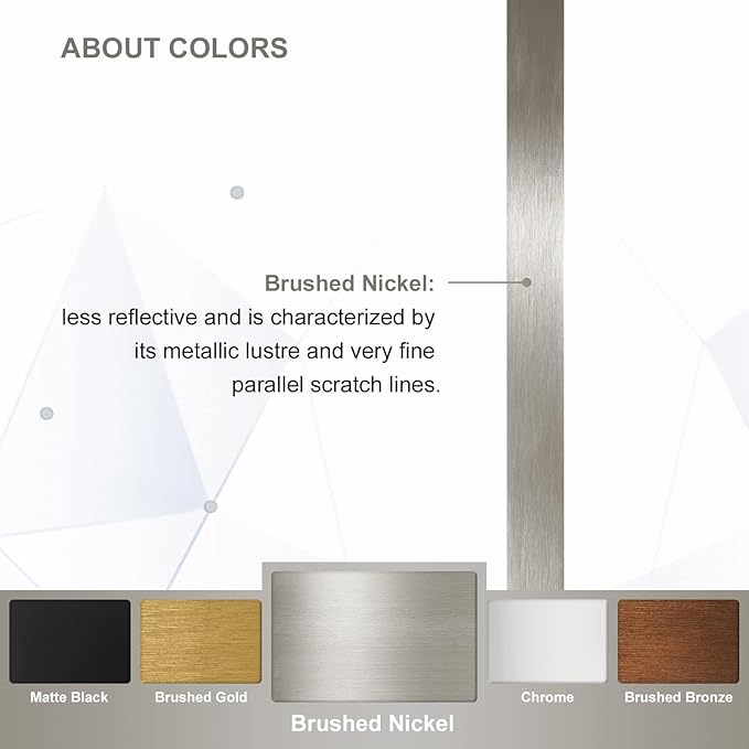 ANDY STAR 30"x48" Brushed Nickel Bathroom Mirror, Large Wall Mirror