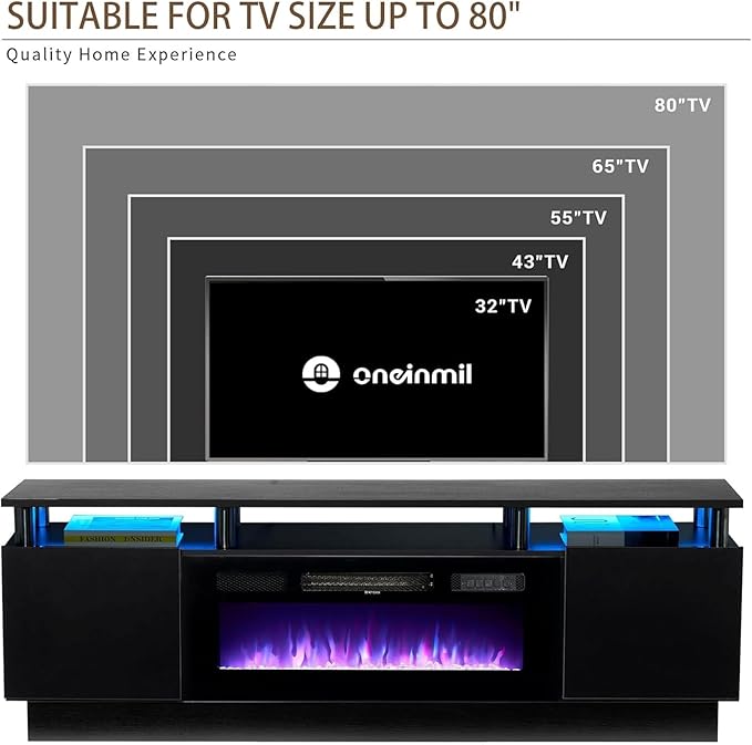 oneinmil 2 Tier TV Console Stand