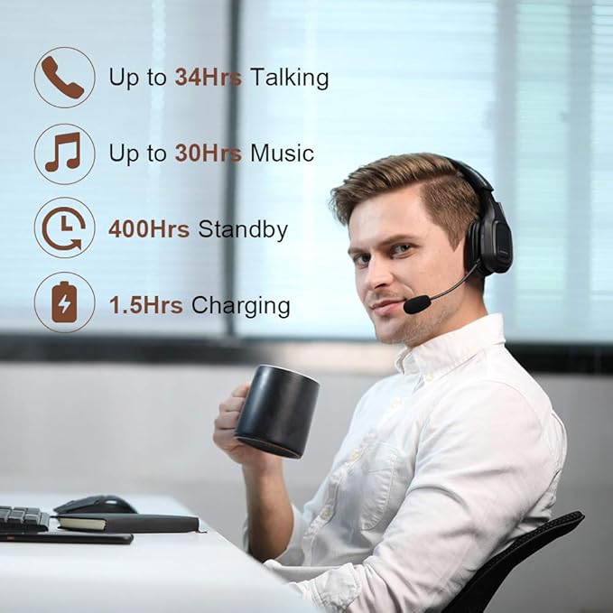 COMEXION Trucker Bluetooth Headset V5.0, Wireless Headset