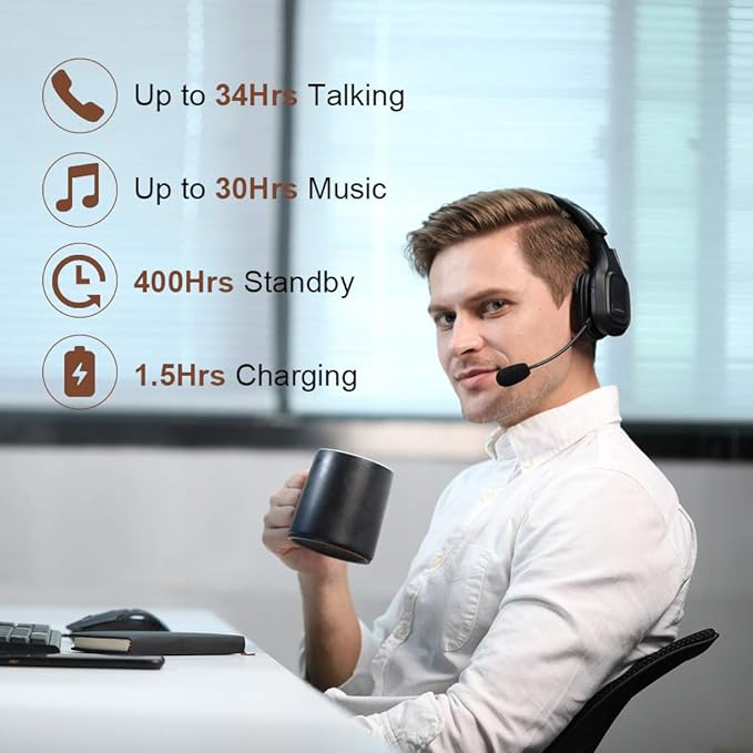 COMEXION Trucker Bluetooth Headset V5.0, Wireless Headset