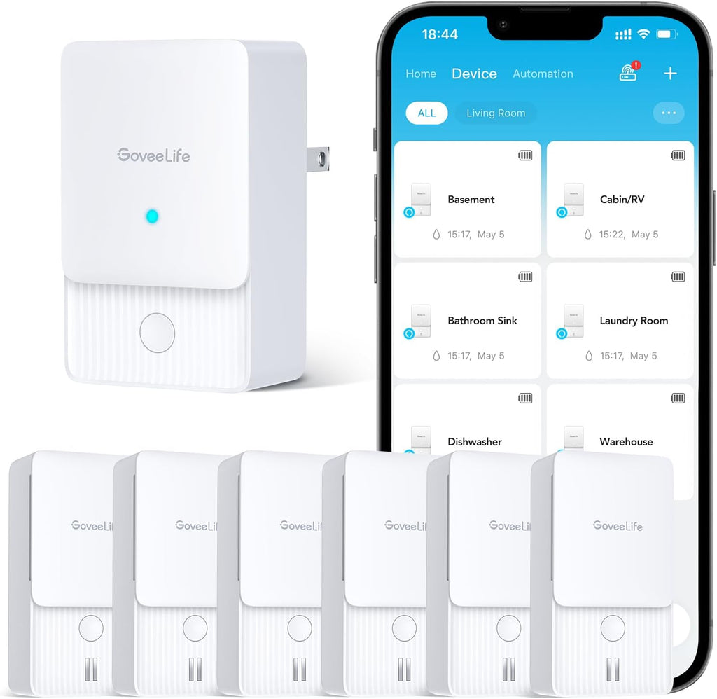 GoveeLife Premium Smart Water Leak Detector 2 (6 Pack)