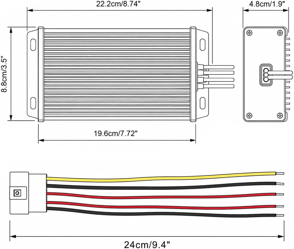 pro chaser dc-dc 72v 60v 48v volt voltage, package contents