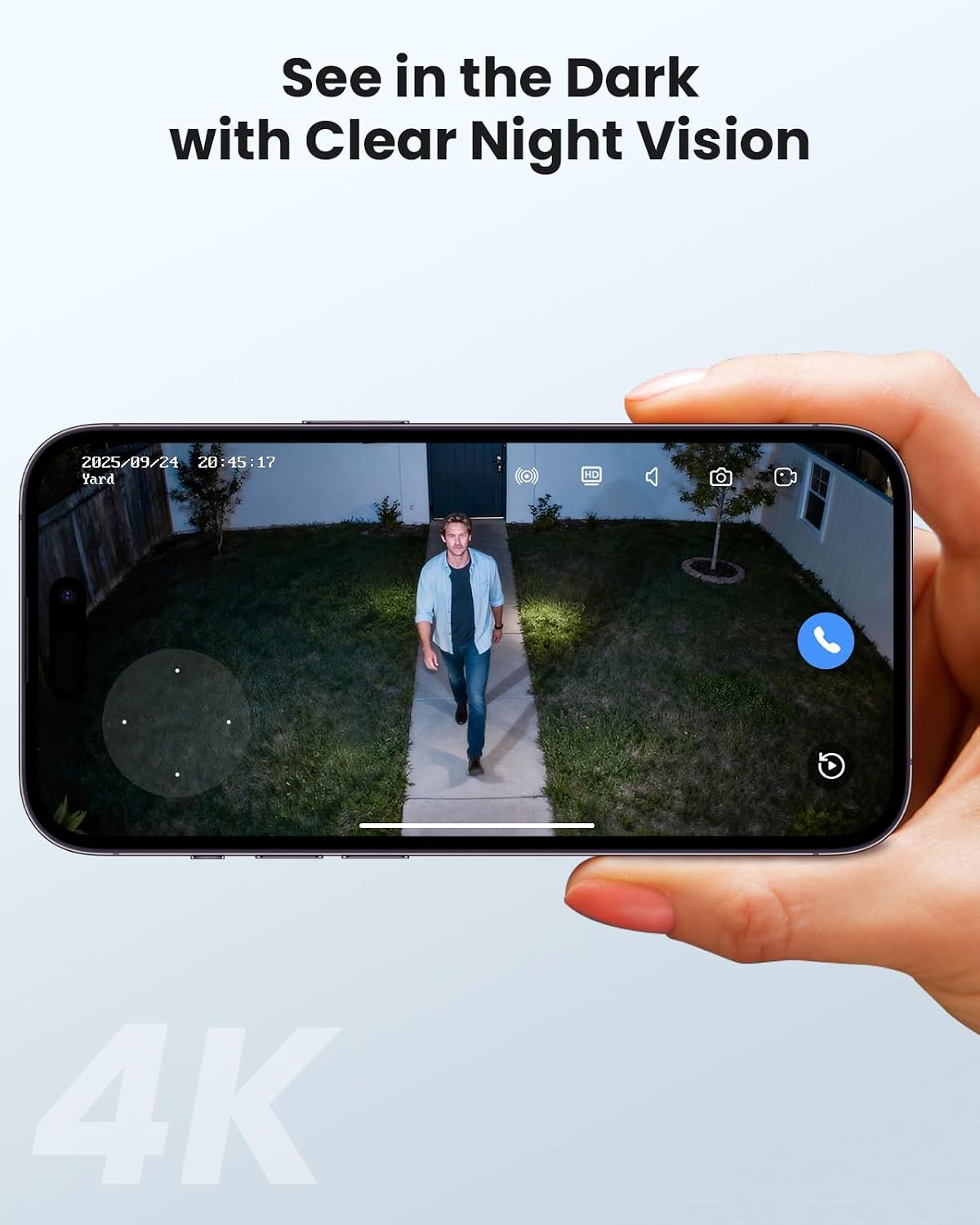 hiseeu 4k 8mp security camera outdoor, wireless home showing dimensions