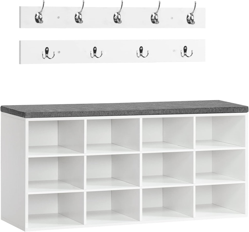 HOOBRO Shoe Storage Bench with Cushion, 39.4" L Entryway Bench