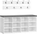 HOOBRO Shoe Storage Bench with Cushion, 39.4" L Entryway Bench