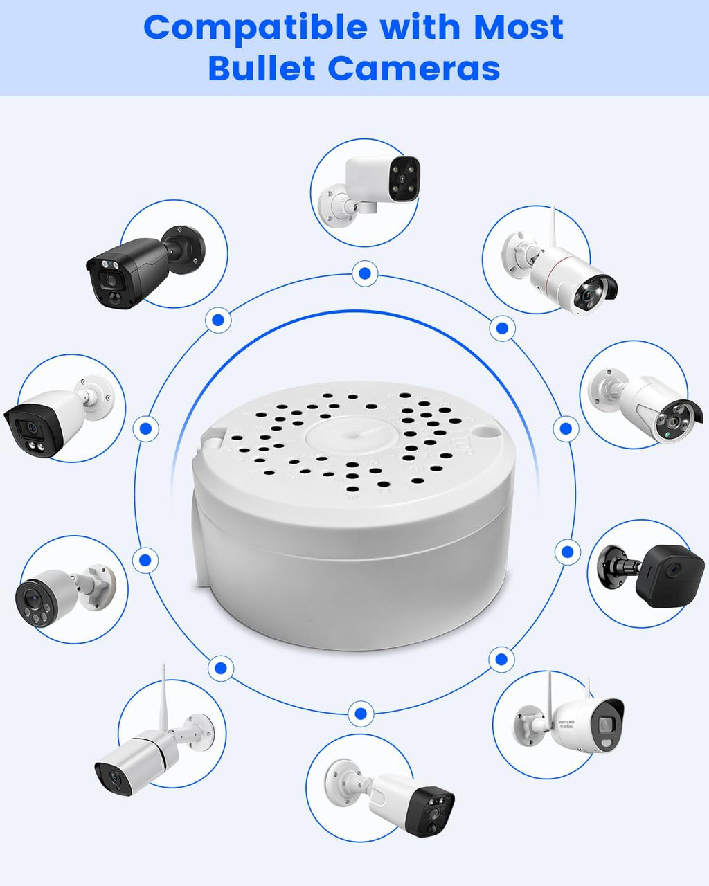abs universal security camera junction box, side view
