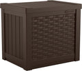 Suncast 22 Gal, Small Outdoor Storage Deck Box, Java Resin, Flat Lid