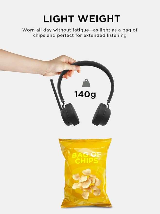 Lenovo Wireless VoIP Headset Teams Certified, Noise-Canceling Mic, USB-A