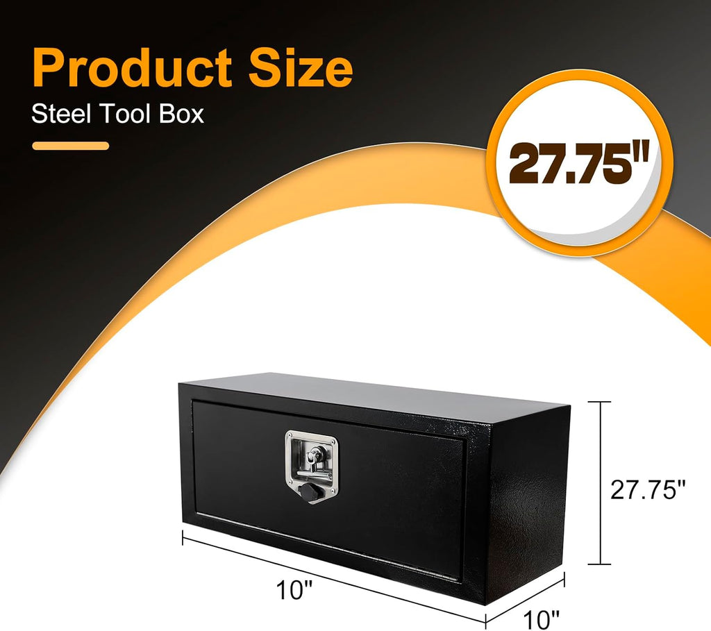 underbody truck box steel storage tool box,27.5 x shown in use