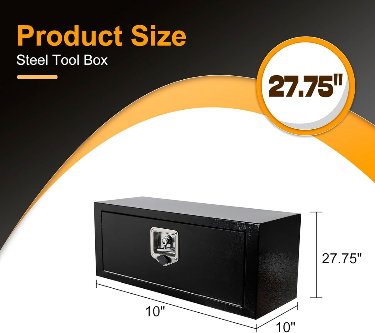 underbody truck box steel storage tool box,27.5 x shown in use