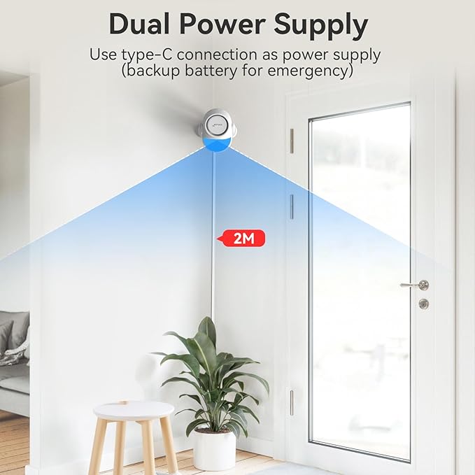 CPVAN WiFi Motion Sensor Alarm, 125dB Wireless DIY Smart PIR Motion Detector