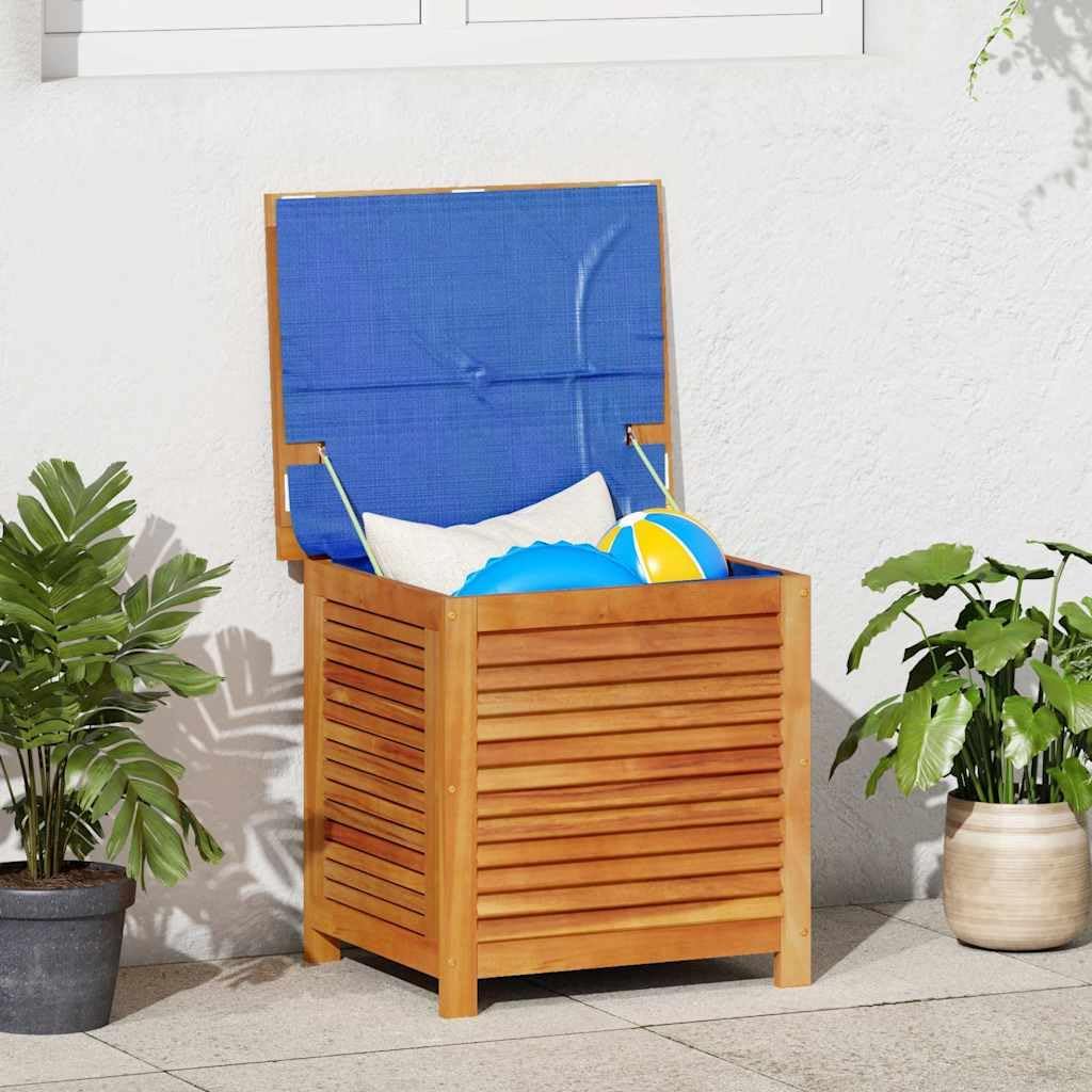 vidaXL Garden Storage Box Natural Wood Solid Acacia Wood, 100% PE (Bag)