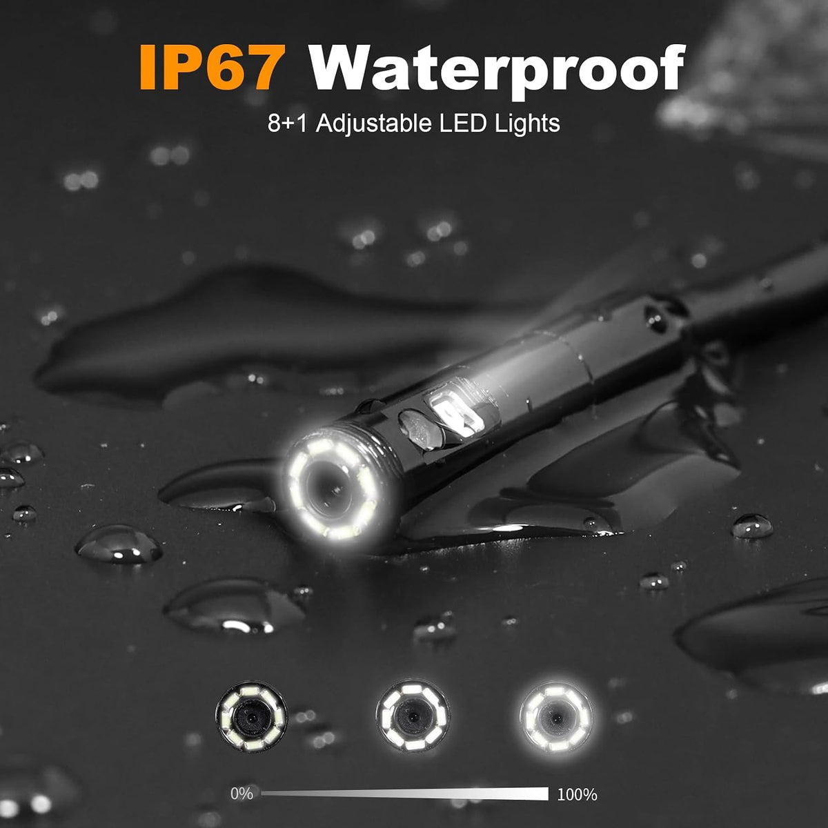 dual-lens industrial borescope camera with 5 inch ips, side view