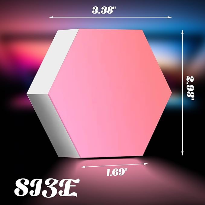 ODISTAR Remote Control Hexagon Wall Light, Smart Wall-Mounted Touch-Sensitive (10-Pack)