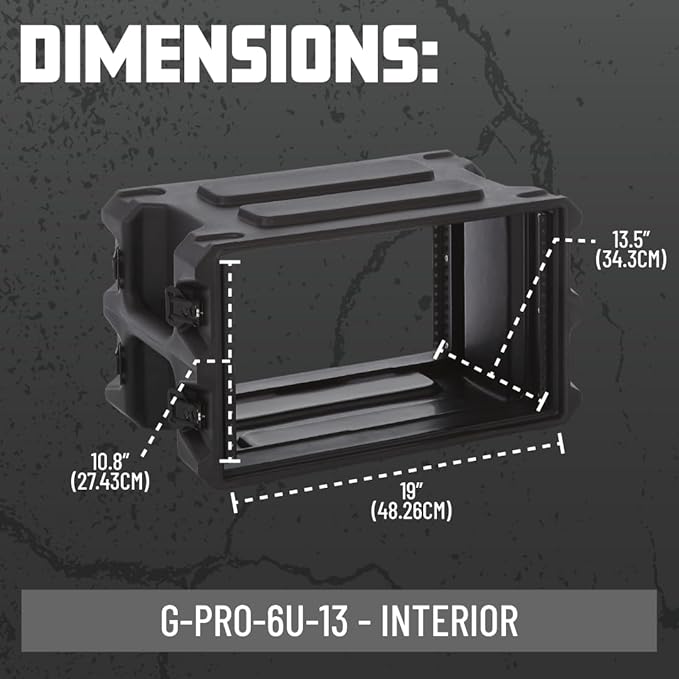 Gator Cases Pro Series Rotationally Molded 6U Rack Case