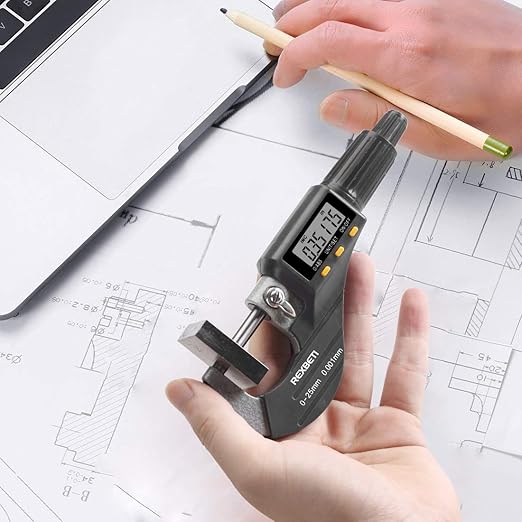 REXBETI Digital Micrometer, Professional Inch/Metric Measuring Tools