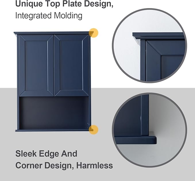 Navy Blue Bathroom Cabinet Wall Mounted