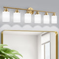 Guliaofo 6-Light Vanity Lights, Brushed Gold Bathroom Light Fixture