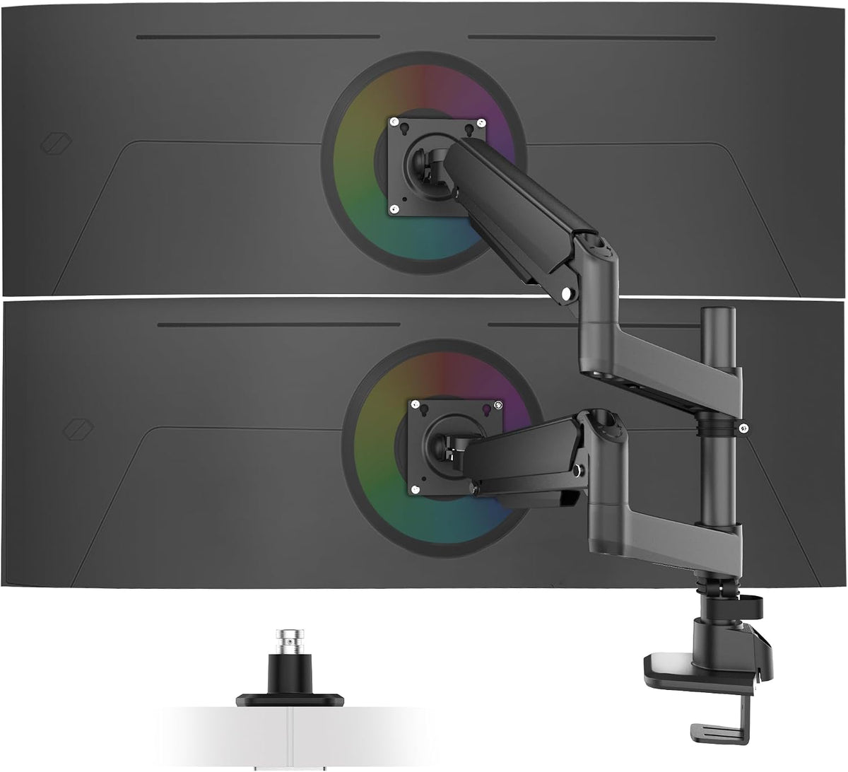 Ergounion Dual Monitor Arm for 13-49 Inch Ultrawide Screens, Heavy Duty Monitor